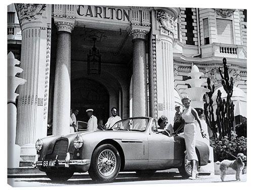 Lerretsbilde Aston Martin DB2-4 outside the Hotel Carlton, Cannes, France, 1955