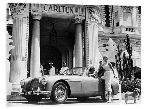 Tableau en PVC Aston Martin DB2-4 outside the Hotel Carlton, Cannes, France, 1955