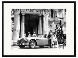 Impression artistique encadrée Aston Martin DB2-4 outside the Hotel Carlton, Cannes, France, 1955