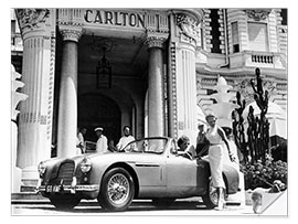 Wandsticker Aston Martin DB2-4 vor dem Hotel Carlton, Cannes, Frankreich, 1955