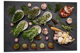 Magnettafel Frische Kräuter und Knoblauch