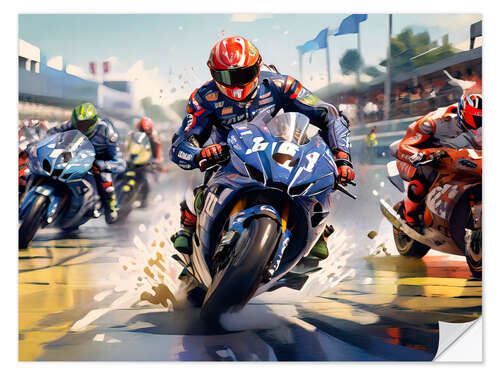 Naklejka na ścianę Motorcycle Racing