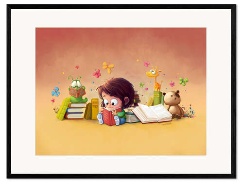Framed art print Bookworms