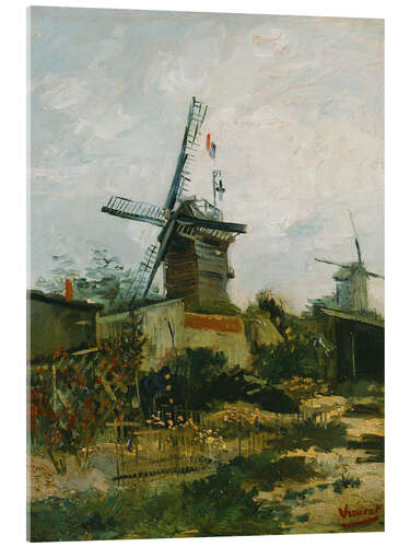 Acrylglas print Windmills on Montmartre