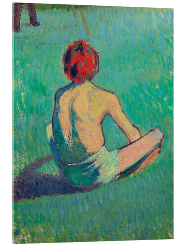 Akrylbillede Boy sitting in the grass, 1886