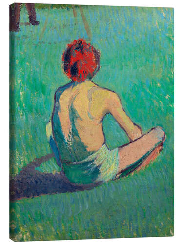 Leinwandbild Junge sitzend im Gras, 1886