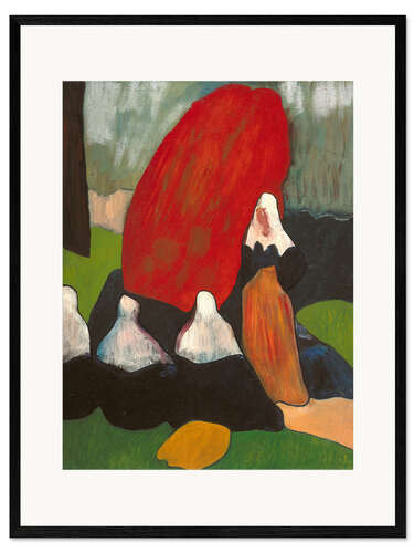 Impression artistique encadrée Breton Women With Seaweed