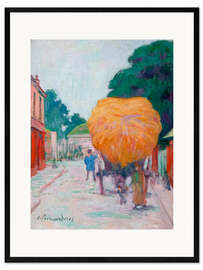 Stampa artistica con cornice The Gate of Asnieres: The Char of Hay, 1886