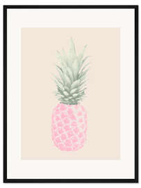 Gerahmter Kunstdruck Rosa Ananas