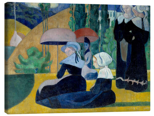 Stampa su tela Breton women with umbrellas, 1892