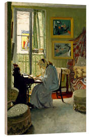 Holzbild Schreibende Frau in einem Interieur, 1904