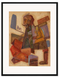 Gerahmter Kunstdruck Mann und Fisch