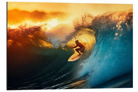 Magnettafel Surfer auf einer Riesigen Welle