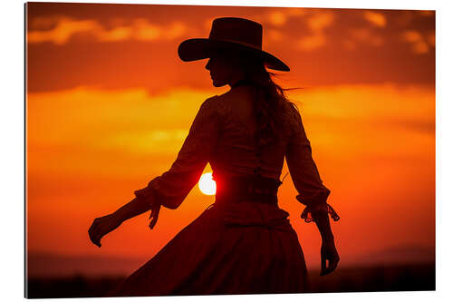 Gallery print Cowgirl Sunset Silhouette