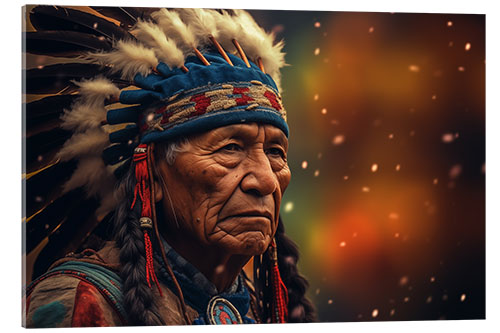 Acrylic print Native American Chief Portrait