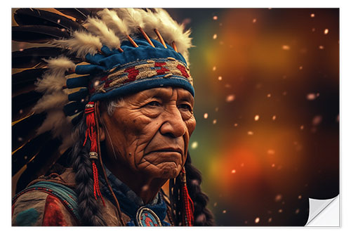 Naklejka na ścianę Native American Chief Portrait