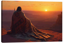Lærredsbillede  A Native American with in a Navajo Blanket - Michael artefacti