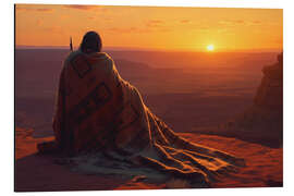 Magnettafel Ein amerikanischer Ureinwohner mit einer Navajo-Decke