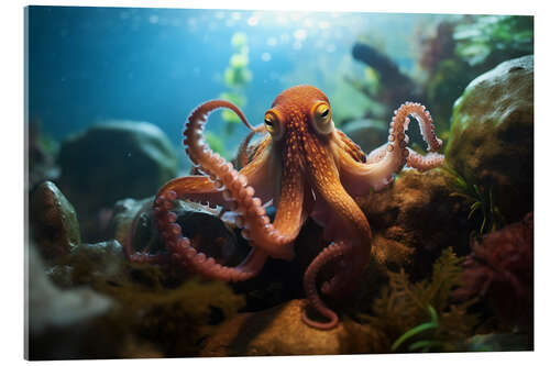 Stampa su vetro acrilico An Octopus at the Bottom of an Ocean