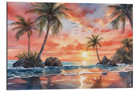 Magnettafel Insel-Sonnenuntergang