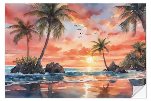 Adesivo murale Island Sunset