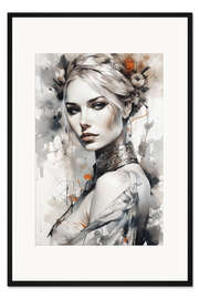 Gerahmter Kunstdruck Porträt der Eleganz