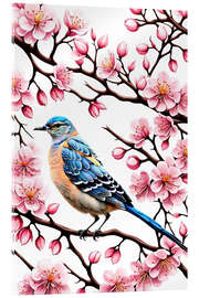 Acrylic print Cherry Blossom and Bird