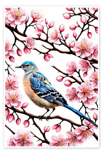 Póster Cherry Blossom and Bird