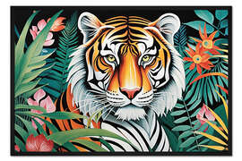 Gerahmter Kunstdruck Tiger im Dschungel