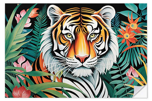 Sticker mural Tiger In The Jungle