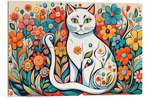 Gallery print Cat In The Flowers