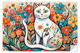 Wall sticker Cat In The Flowers