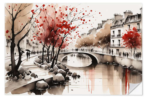 Selvklebende plakat Romantic City