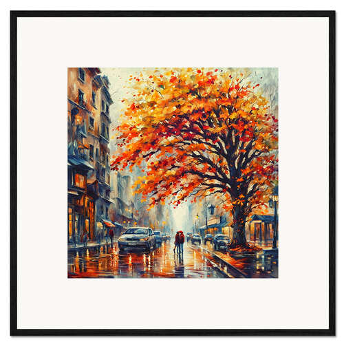 Inramat konsttryck Autumn In The City