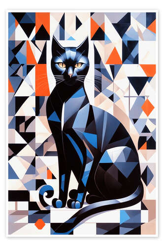 Poster Low Poly Cat