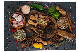 Magnettafel Gewürze und Kräuter auf Schieferplatte