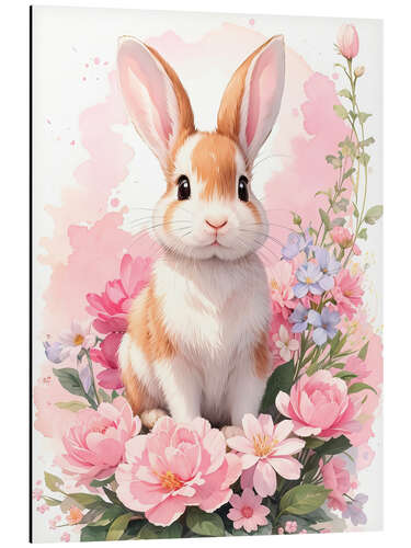 Aluminium print Floral Rabbit