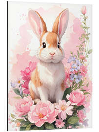 Aluminium print Floral Rabbit