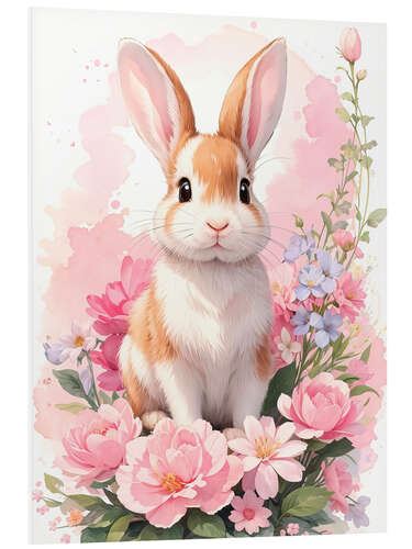 Foam board print Floral Rabbit