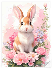 Naklejka na ścianę Floral Rabbit