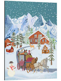 Magnettafel Kutschfahrt in den Bergen