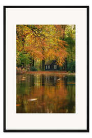 Gerahmter Kunstdruck Herbstreflexionen