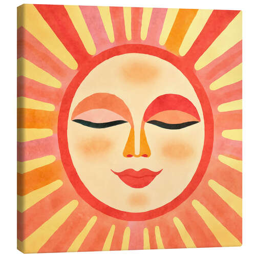 Stampa su tela Whimsical Sun Face