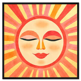 Gerahmter Kunstdruck Whimsical Sun Face