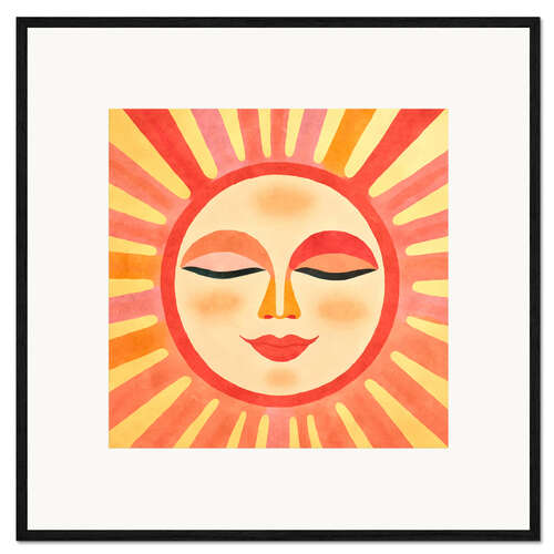 Impression artistique encadrée Whimsical Sun Face