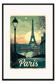 Gerahmter Kunstdruck Reise nach Paris