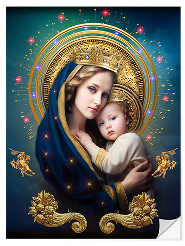 Vinilo para la pared Virgin Mary with Baby Jesus I