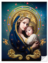 Selvklebende plakat Virgin Mary with Baby Jesus I