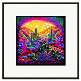 Impresión de arte enmarcada Desert  Sunset