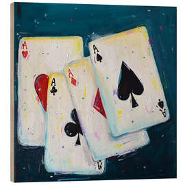 Holzbild Spielkarten